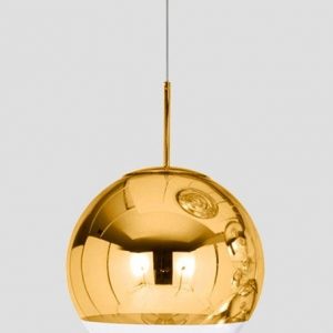 Lámpara KARIM, colgante, cristal, dorado - transparente, 30 cms de diámetro