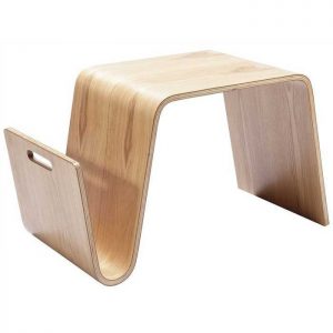Mesa NEREA, baja, madera curvada, fresno