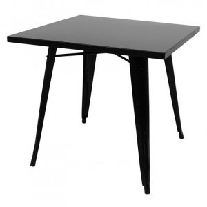 Mesa TOL, acero, negra, 80x80 cms