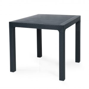 Mesa TROPICAL, polipropileno antracita, 80 x 80 cms