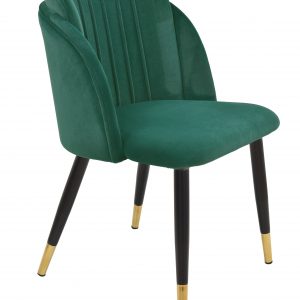 Silla GLAMOUR, metal, tapizado velvet verde