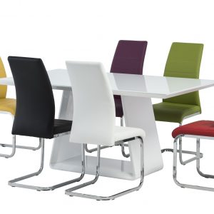 Silla KARINA, cromada, tapizada negra