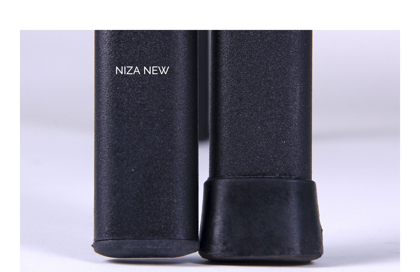 Silla NIZA NEW AM, chasis cromado, similpiel negra*. - Imagen 3