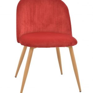 Silla VELVET, metal, terciopelo rojo burdeos