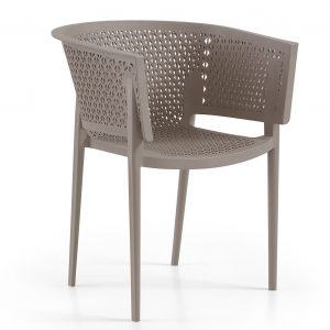 Sillón BILL, apilable,  polipropileno tórtora