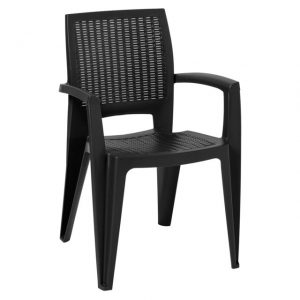 Sillón CAROL, apilable, polipropileno antracita