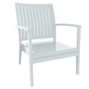 Sillón CHOPIN LOW, apilable, polipropileno blanco