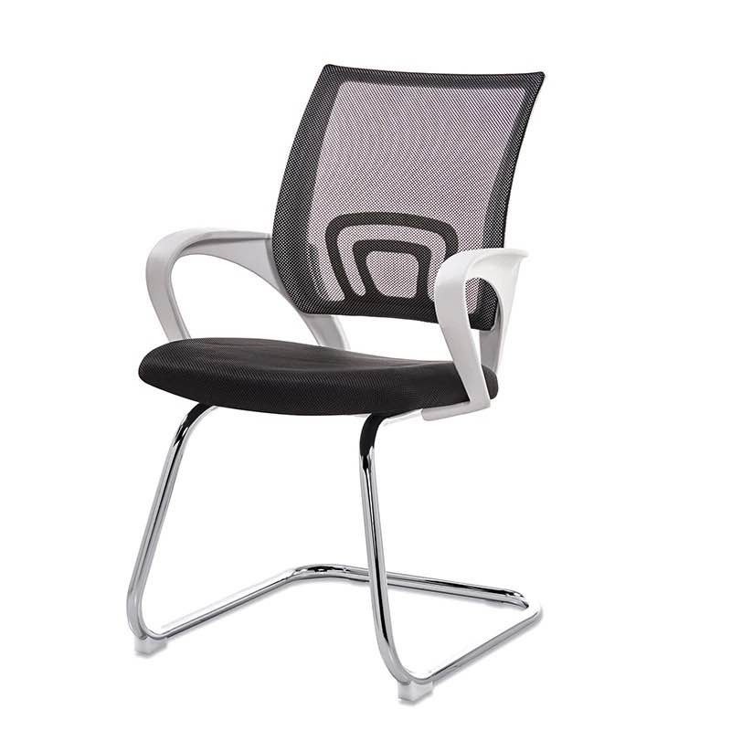 Sillón de oficina FISS NEW, blanco, fijo, malla y tejido negro