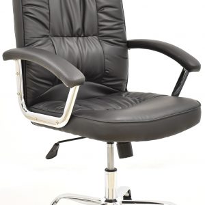Sillón de oficina PAOLO, alto, gas, basculante, similpiel negra