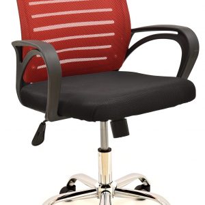 Sillón de oficina SUNSET, negro, gas, basculante, malla roja, tejido negro