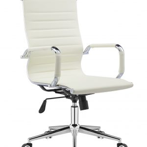 Sillón de oficina VARSOVIA, giratorio, gas, basculante, similpiel crema