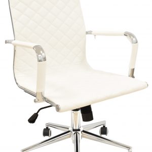 Sillón de oficina ZAGREB, alto, gas, basculante, similpiel blanca