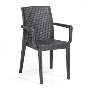Sillón GLADY, apilable, polipropileno antracita