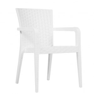 Sillón JAZMIN, apilable, polipropileno blanco