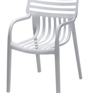 Sillón NAUTILUS, apilable, polipropileno blanco
