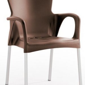 Sillón SENA, apilable, polipropileno chocolate*