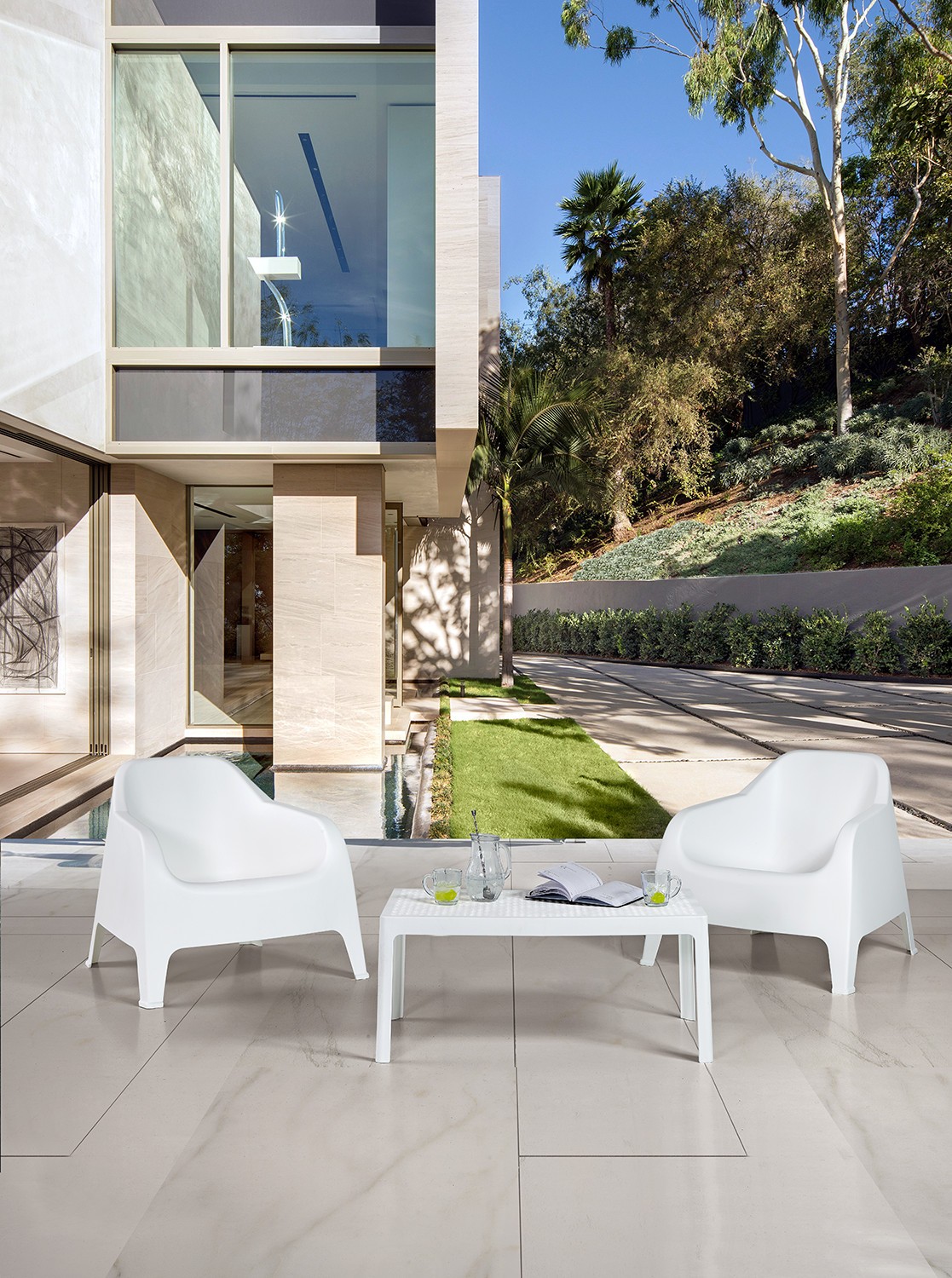 Sillón SUNNY BIG, apilable, polipropileno blanco - Imagen 3