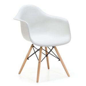 Sillón TOWER PP (H), madera, polipropileno blanco