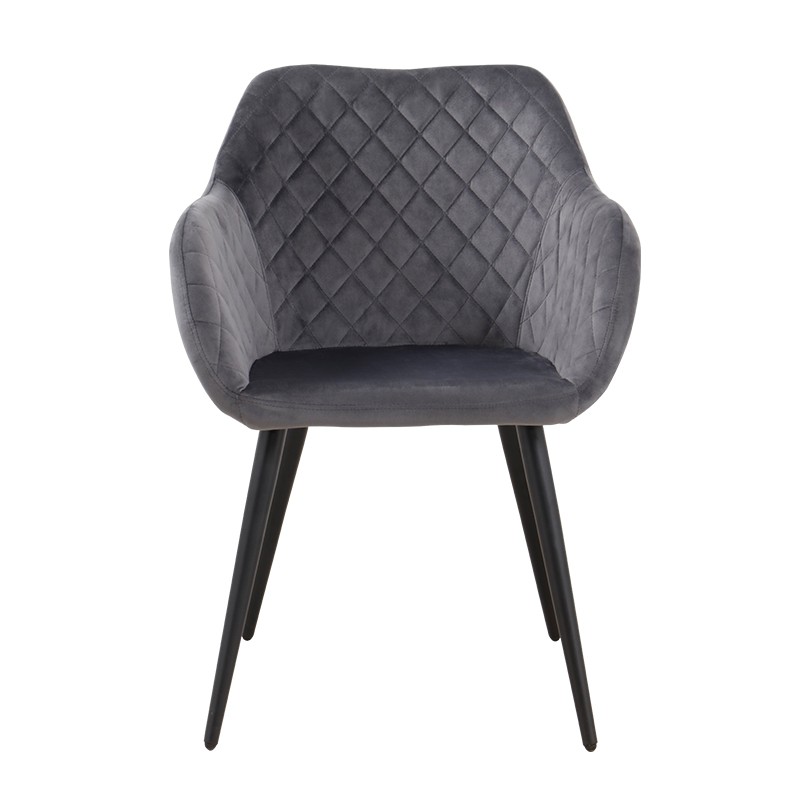 Sillón ROLANDO, metal, tapizado velvet 21 gris oscuro - Imagen 2