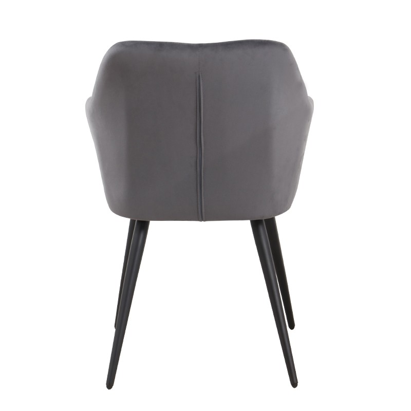 Sillón ROLANDO, metal, tapizado velvet 21 gris oscuro - Imagen 3