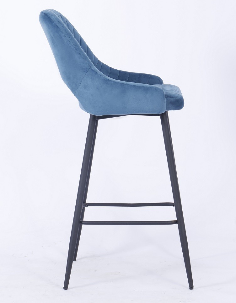 Taburete HONORIO, metal, tapizado velvet 62 turquesa dark - Imagen 3