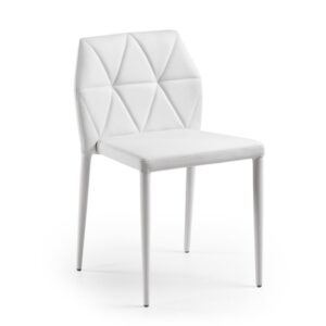 Silla LARBI, tapizada blanca