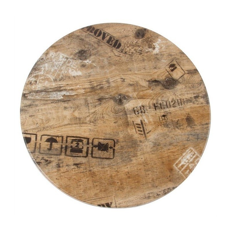 Mesa ELISEO, alta, fundición, 4 pies, negra, base de 108 cms y tapa 70 cms. Color a elegir, Tableros de 70 cms: WERZALIT SM - EX WORKS 122 - Imagen 2