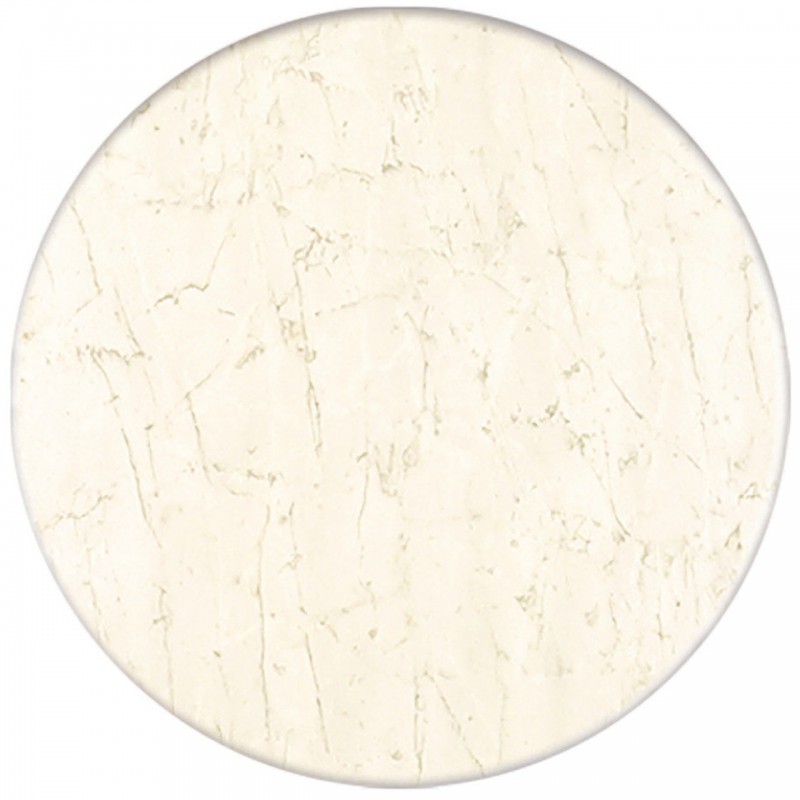 Mesa ELISEO, alta, fundición, 4 pies, negra, base de 108 cms y tapa 70 cms. Color a elegir, Tableros de 70 cms: WERZALIT SM - MARMOR BIANCO - Imagen 2