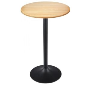 Mesa alta CRISS, base de 110 cms y tapa de 60 cms. Colores a elegir, Tableros de 60 cms: WERZALIT ALEMANIA - HAYA 19, Bases CRISS, altura 110 cms: Negra