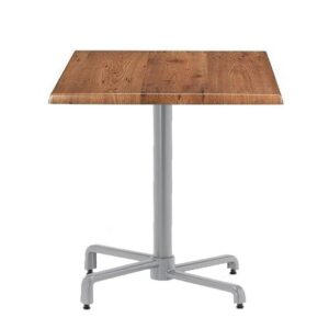 Mesa BAHIA, abatible, plata, base de 72 cms y tapa 70 x 70 cms. Color a elegir, Tableros de 70x70 cms: WERZALIT SM - ROBLE ANTIGUO 316