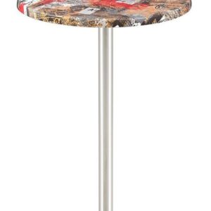 Mesa BENAGIL, alta, acero inoxidable, base de 110 cms y tapa 60 cms. Color a elegir, Tableros de 60 cms: WERZALIT ALEMANIA - BABYLON 213