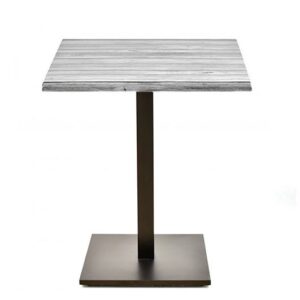 Mesa BEVERLY, negra, base de 72 cms y tapa de 80x80 cms. Color a elegir, Tableros de 80x80 cms: WERZALIT ALEMANIA - ANTIQUE WHITE 202