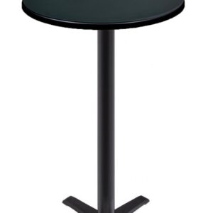 Mesa CARIBE, alta, negra, base de 110 cms y tapa de 60 cms. Color a elegir, Tableros de 60 cms: WERZALIT SM - NEGRO 55