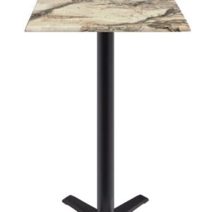 Mesa CARIBE, alta, negra, base de 110 cms y tapa de 60 x 60 cms. Color a elegir, Tableros de 60x60 cms: BILAMINADO VINTAGE HD7346