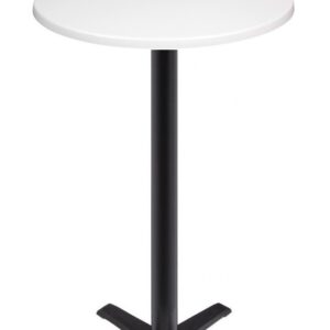 Mesa CARIBE, alta, negra, base de 110 cms y tapa de 70 cms. Color a elegir, Tableros de 70 cms: WERZALIT SM - PONDEROSA BLANCO 178