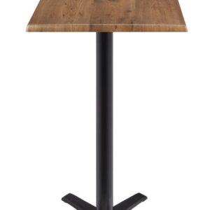 Mesa CARIBE, alta, negra, base de 110 cms y tapa de 70 x 70 cms. Color a elegir, Tableros de 70x70 cms: WERZALIT SM - ROBLE ANTIGUO 316