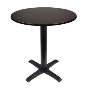 Mesa CARIBE, negra, base de 72 cms y tapa de 70 cms. Color a elegir, Tableros de 70 cms: WERZALIT SM - WENGUÉ 103