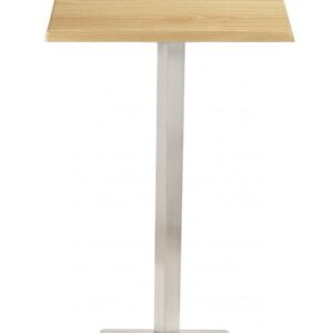 Mesa COPACABANA, alta, acero inoxidable, base de 110 cms y tapa 60 x 60 cms. Color a elegir, Tableros de 60x60 cms: WERZALIT SM - HAYA 19