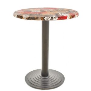 Mesa EBRO, negra, base de 72 cms y tapa de 70 cms. Color a elegir, Tableros de 70 cms: WERZALIT ALEMANIA - BABYLON 213