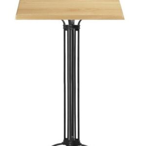 Mesa EIFFEL NEW, alta, aluminio, 4 pies, negra, base de 108 cms y tapa 60 x 60 cms. Color a elegir, Tableros de 60x60 cms: WERZALIT SM - HAYA 19