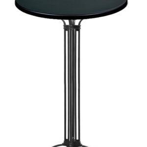 Mesa EIFFEL NEW, alta, aluminio, 4 pies, negra, base de 108 cms y tapa 70 cms. Color a elegir, Tableros de 70 cms: WERZALIT SM - NEGRO 55