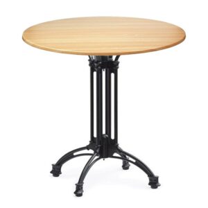 Mesa EIFFEL NEW, aluminio, 4 pies, negra, base de 70 cms y tapa 70 cms. Color a elegir, Tableros de 70 cms: WERZALIT SM - HAYA 19