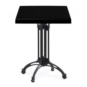 Mesa EIFFEL NEW, aluminio, 4 pies, negra, base de 70 cms y tapa 70 x 70 cms. Color a elegir, Tableros de 70x70 cms: WERZALIT SM - NEGRO 55