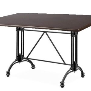 Mesa EIFFEL NEW, rectangular, aluminio, negra, tapa 120 x 80 cms. Color a elegir, Tableros 120x80 cms: WERZALIT SM - WENGUÉ 103