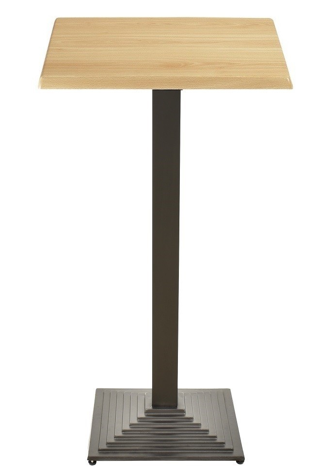 Mesa ELBA, alta, negra, base de 110 cms y tapa de 60 x 60 cms. Color a elegir, Tableros de 60x60 cms: WERZALIT SM - HAYA 19