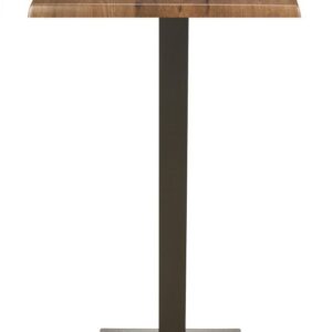 Mesa ELBA, alta, negra, base de 110 cms y tapa de 70 x 70 cms. Color a elegir, Tableros de 70x70 cms: WERZALIT SM - ROBLE ANTIGUO 316