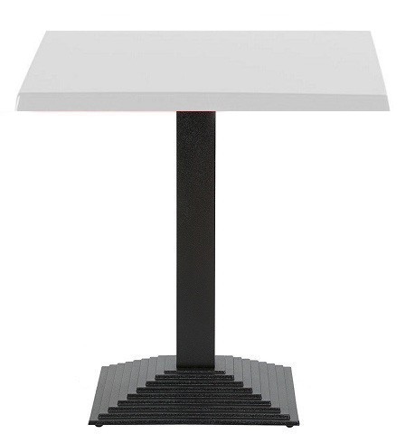 Mesa ELBA, negra, base de 72 cms y tapa de 80 x 80 cms. Color a elegir, Tableros de 80x80 cms: WERZALIT SM - BLANCO 01