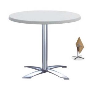 Mesa GATHER, aluminio, abatible, base de 73 cms y tapa 60 cms. Color a elegir, Tableros de 60 cms: WERZALIT SM - BLANCO 01