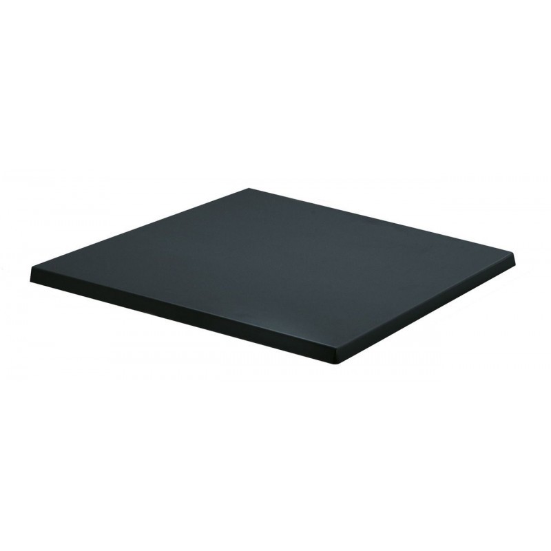 Mesa GATHER, aluminio, abatible, base de 73 cms y tapa 70x70 cms. Color a elegir, Tableros de 70x70 cms: WERZALIT SM - NEGRO 55 - Imagen 3