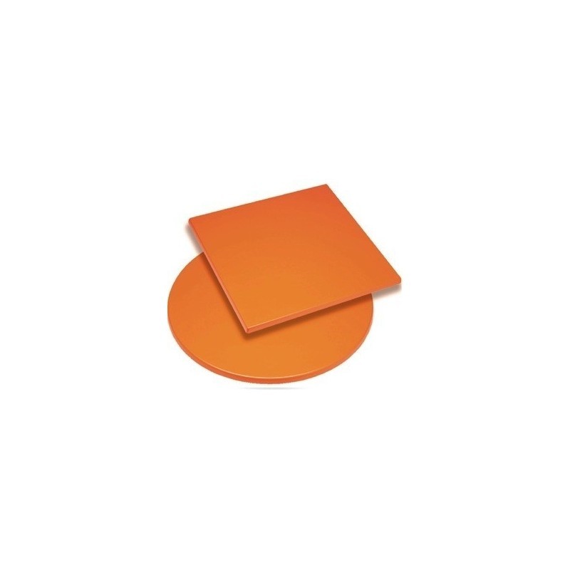 Mesa GATHER, aluminio, abatible, base de 73 cms y tapa 70x70 cms. Color a elegir, Tableros de 70x70 cms: WERZALIT ALEMANIA - NARANJA 326 - Imagen 2